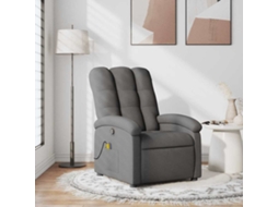 Vidaxl Poltrona De Massagens Reclinável Tecido Cinzento-escuro