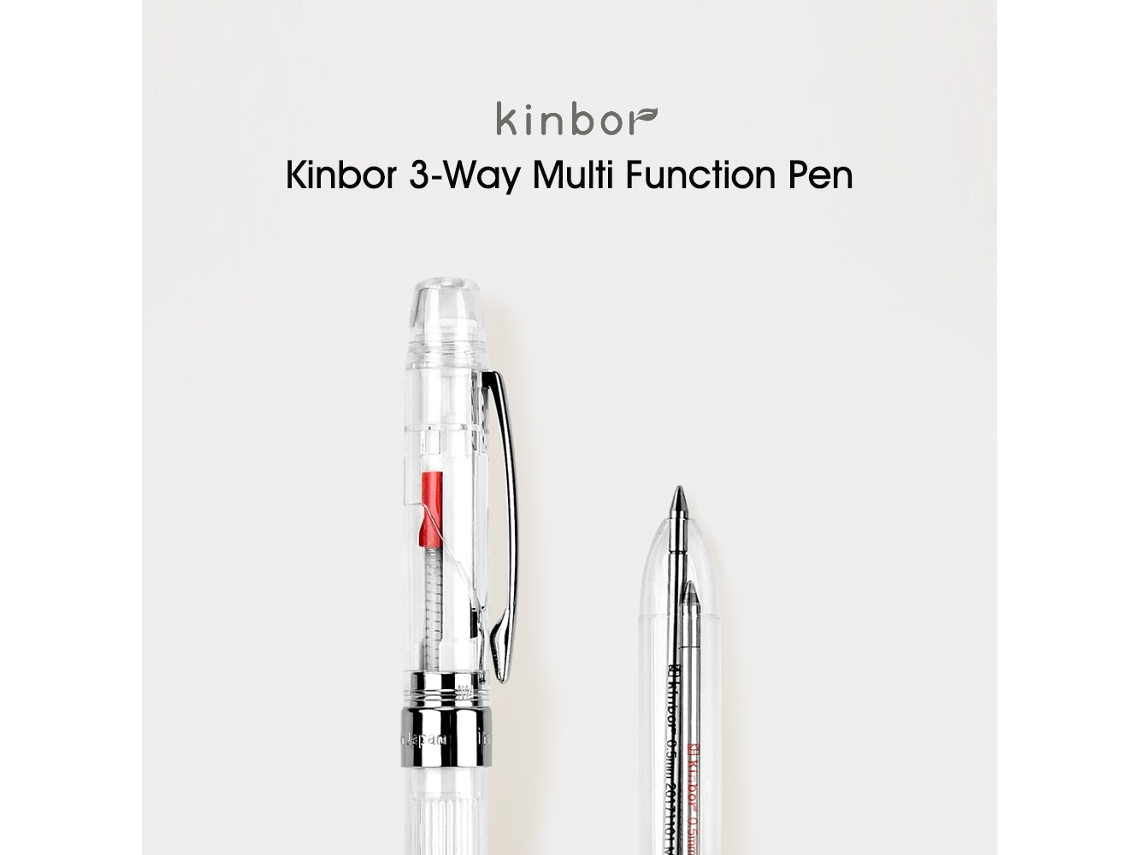 Caneta Rotativa Kinbor 0.5mm Tinta Preta Recarregável