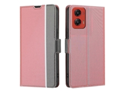 Capa De Couro Para Celular Com Textura De Sarja E Botões Laterais