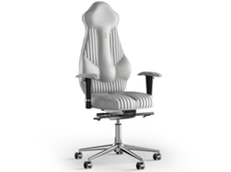 Cadeira de Escritório Ergonómica KULIK Costura Imperial Couro (Branco -130x50x50cm)
