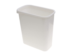 Lixeira Compacta Retangular Branca Mini da Garneck, Recipiente de Lixo Plástico Resistente a Impactos, para Es