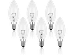 Lâmpada de vela transparente E14 40W, dimerizável, pacote S/MARCA