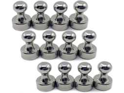 12 Peças Ímãs Neodímio Fortes, Mini Pinos Magnéticos Aço Para Geladeira, Quadro Branco