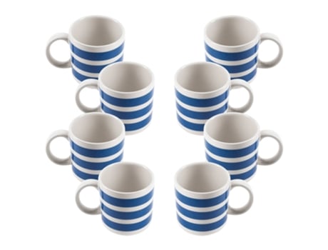 SCALPERS HOME Conjunto de 8 Copos Às Riscas 36Cl em Cerâmica Mediterrânica