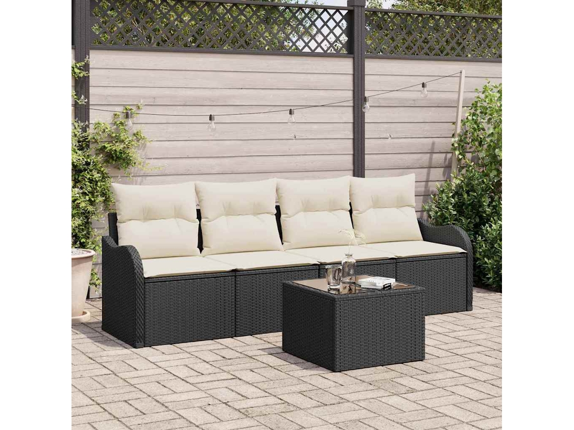 Vidaxl Conjunto De Sofá De Jardim 5 Unid. 4-número De Lugares