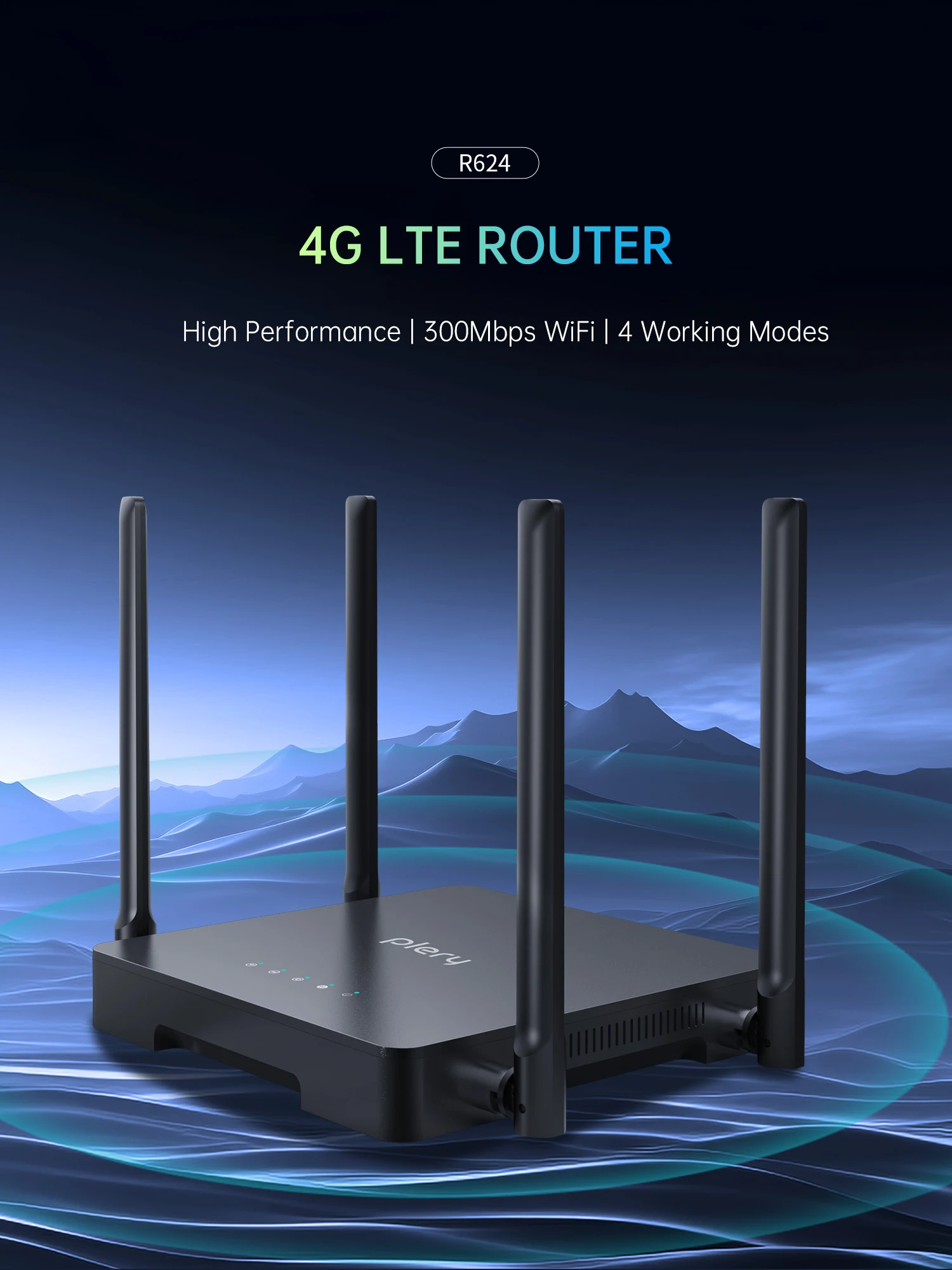Roteador Wi-fi (ap De 300 Mbps) Com Antena De 2,4/5,8 Ghz E Slot Para Cartão Sim, Suporta Múltiplas Conexões.