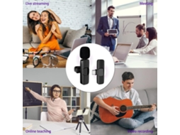 Microfone De Lapela Sem Fio Plug Play Para Iphone/ Ipad/ Ios/ Outros Aquaforge