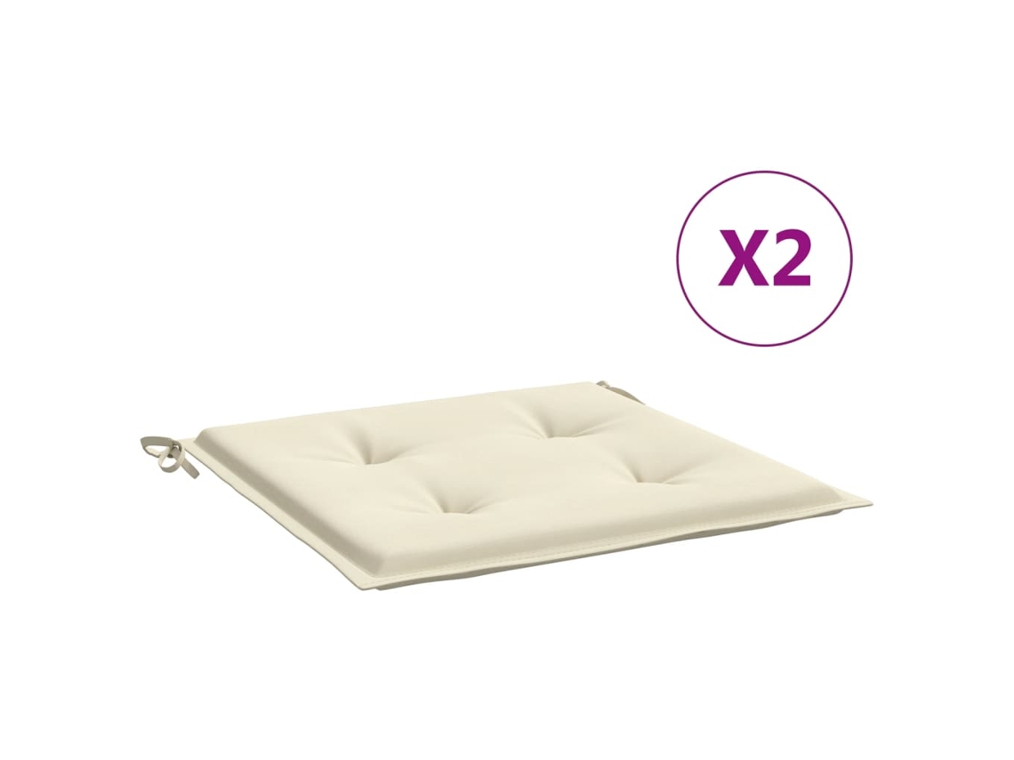 Chair Cushion, Chair Cushions Vidaxl Creme Tecido (40 X 40 X 4 Cm)