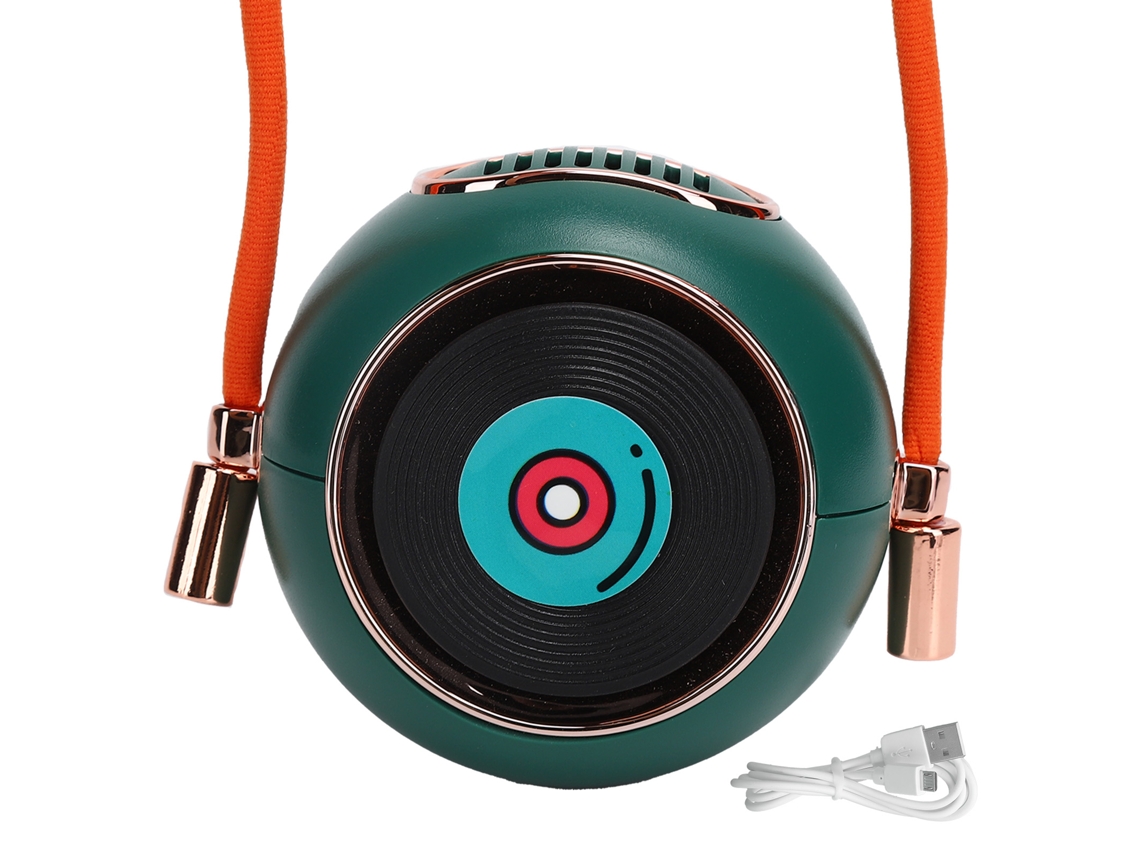 Aetheria ventilador de Pescoço Verde Padrão de Desenhos Animados Ajustável 2 Velocidades Cute Pequeno para Crianças