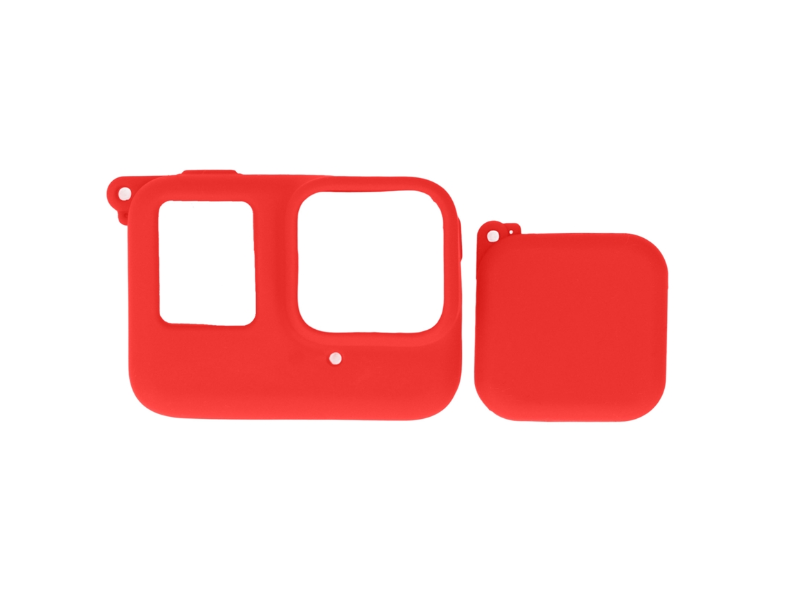 Capinha De Silicone Para Lente Insta360 Ace Pro Câmera De Ação Protetora À Prova De Impacto Vermelha