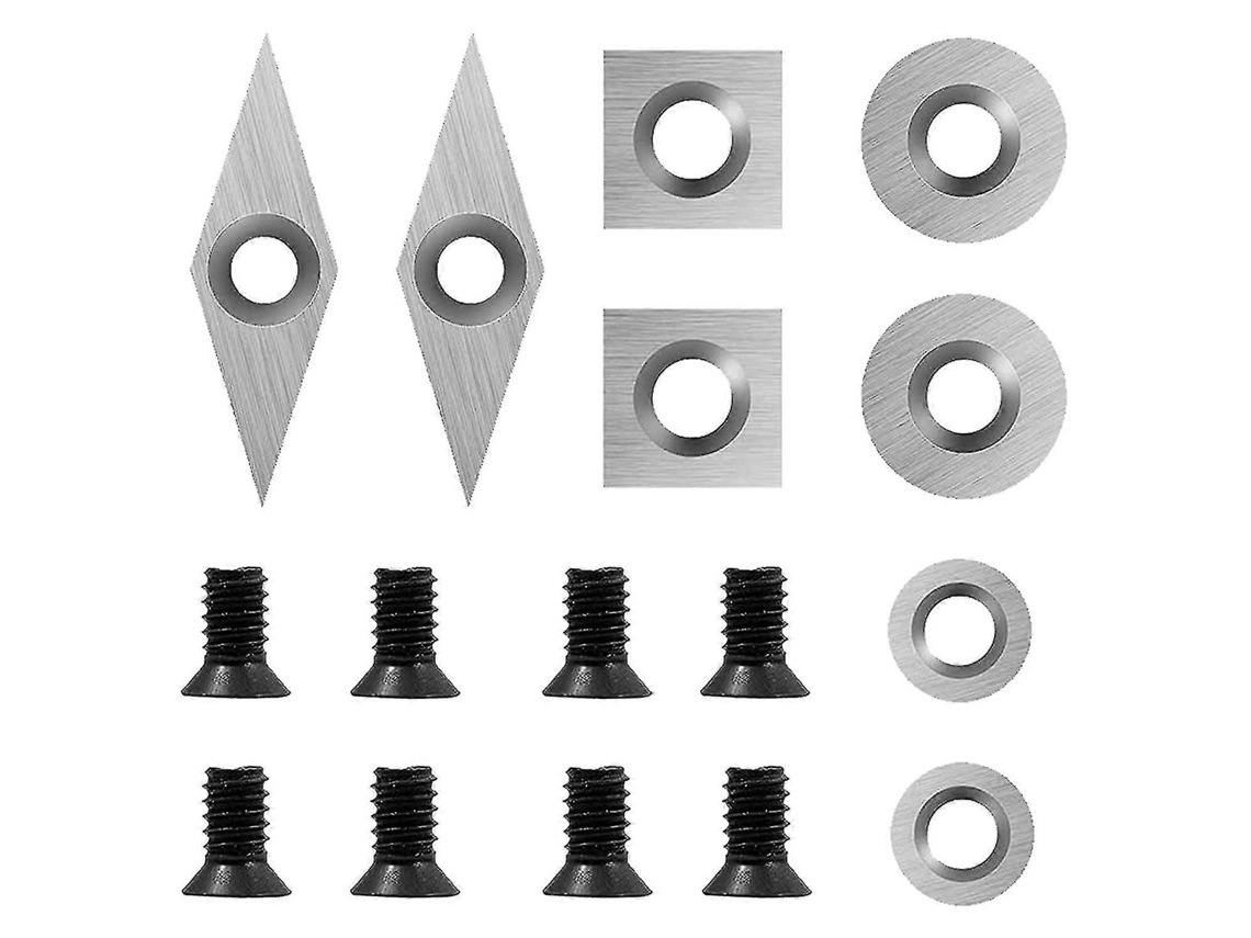 8 Piezas De Ferramentas De Torneamento De Carbeto Afiadas E Duráveis: Inserts Para Torneiras De Madeira Com 8 Parafusos