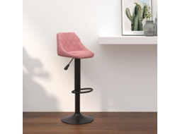 Vidaxl Banco De Bar Veludo Rosa
