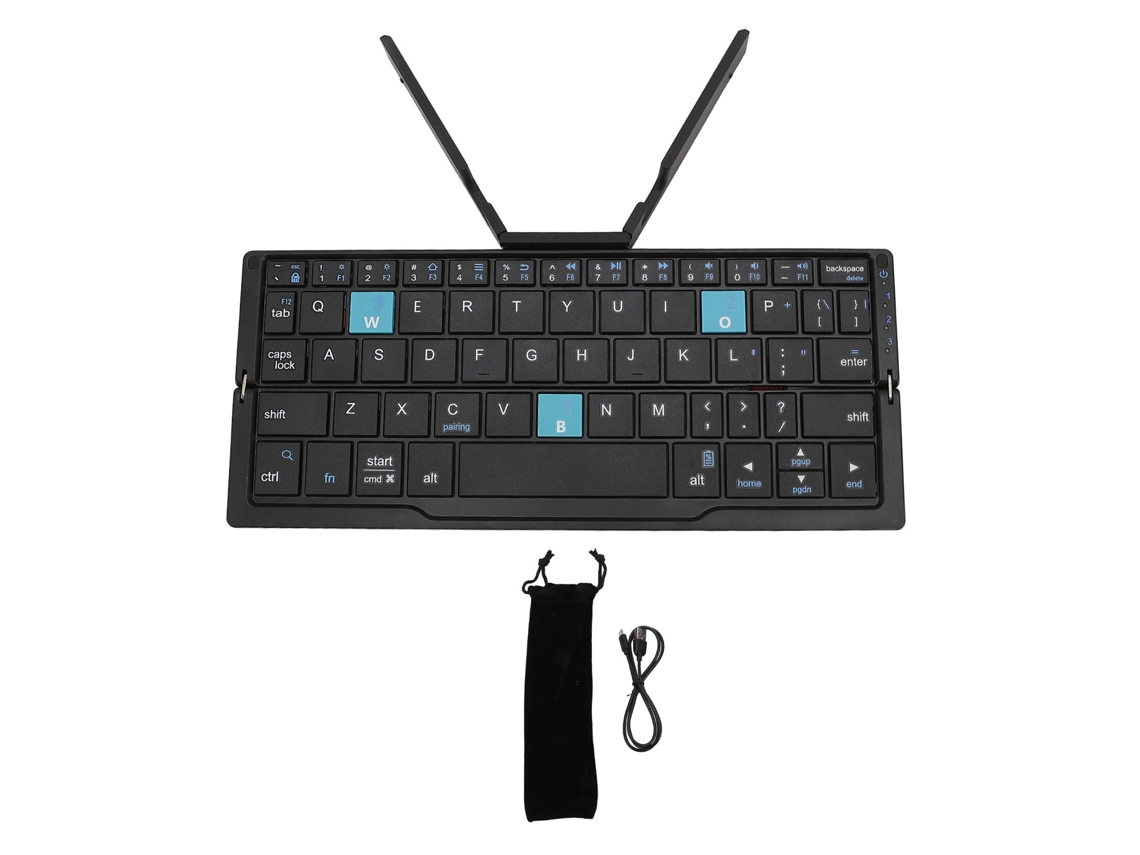 Aetheria teclado Portátil Bluetooth Plegável Recarregável para Android Tablet Celular Laptop Cinza Escuro