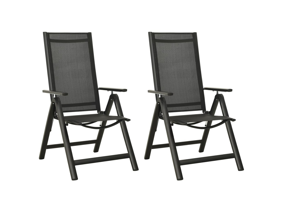 Folding Chair, Folding Chairs Vidaxl Preto Alumínio (n/a)