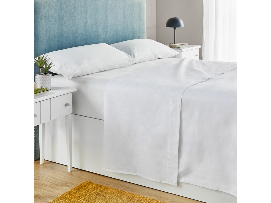 Conjunto De Lençóis 100% Algodão Pikolin Home Branco 135x190cm
