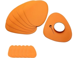 Conjunto de 6 Porta copos AQUAFORGE redondos, laranja, 13x11cm, couro