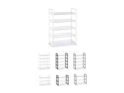 Zapatero De Metal Y Plástico – Zapatero Organizador Ideal Para Recibidor, Pasillos Y Salón Gris 5 Estantes