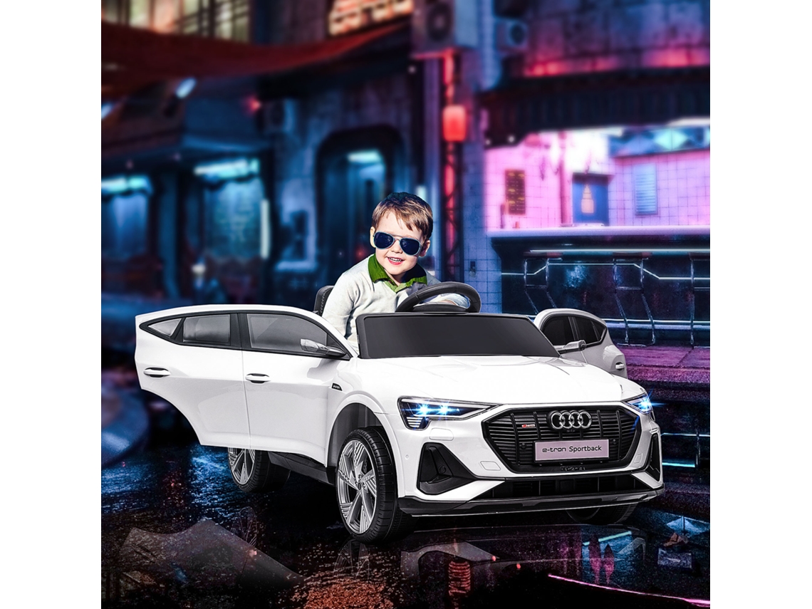 Carro Infantil Elétrico Branco 12v Para Crianças De 3 A 5 Anos, Com Controle Remoto, Luzes, Música E Velocidade Ajustável De 3 A 8km/h