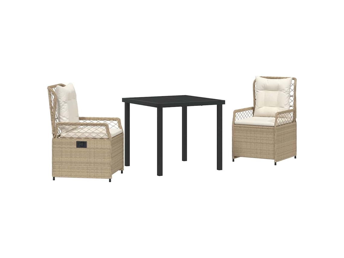 Conjunto Jantar para Jardim 3 Peças Bege e Branco Creme MAISON EXCLUSIVE