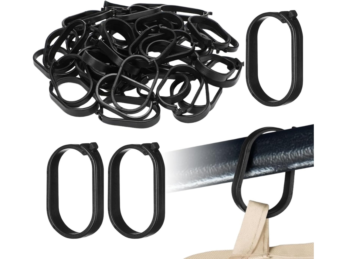 Conjunto De 100 Argolas Para Cortina De Chuveiro Com Clipes Substituíveis E Fixadores |