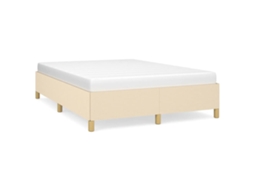 Bed Frame, Bed Frames Vidaxl Creme Tecido (140 X 190 Cm)