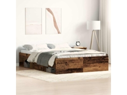 Vidaxl Estrutura De Cama Sem Colchão, Madeira Engenheirada, 135x190 Cm