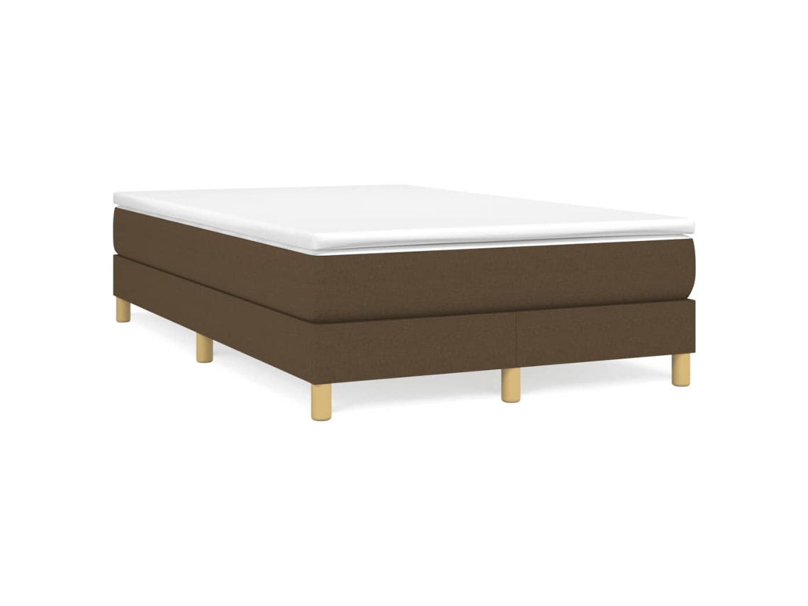 Vidaxl Cama Boxspring Com Colchão 120x190 Cm Tecido Castanho-escuro
