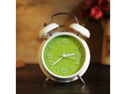 Despertador Digital Silencioso de 4 Polegadas com Luz para Quarto BRILVIBERA (carcaça Branca, Superfície Verde)