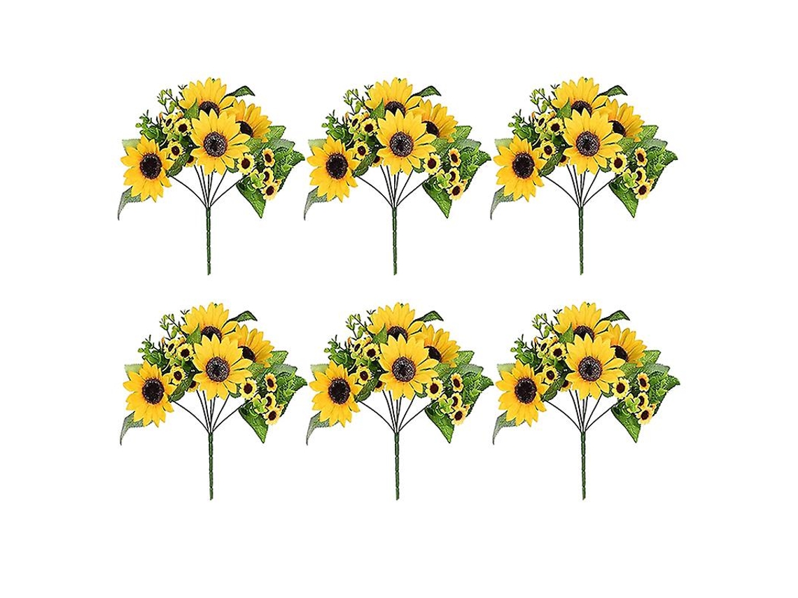 6Pcs Buquês de Girassol ALLINLESS
