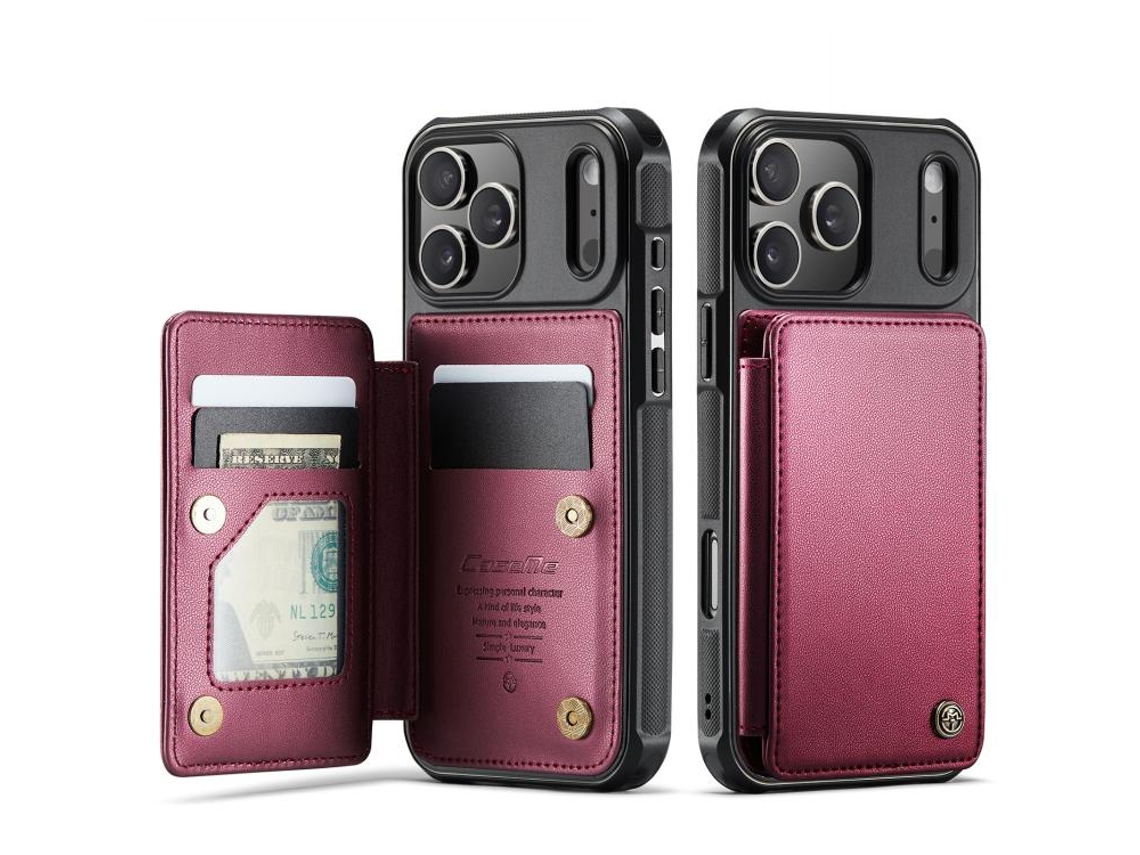 Capa Para Iphone 17 Pro Com Compartimento Para Cartão E Proteção Rfid.