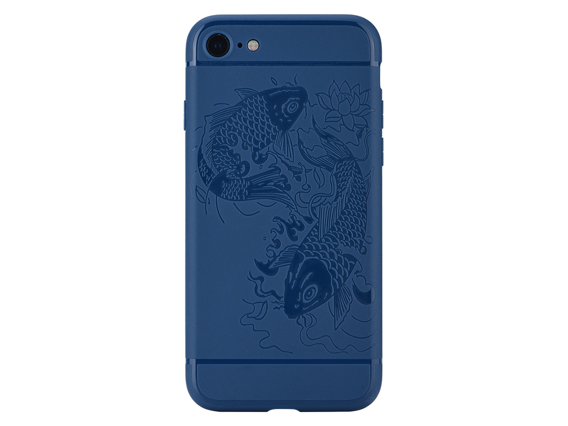 Capa LAXISCREED para Apple 7 Peixe Azul Protetiva Anti impacto