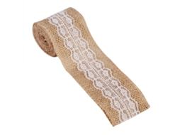 Fita de Juta com Renda Branca LAXISCREED