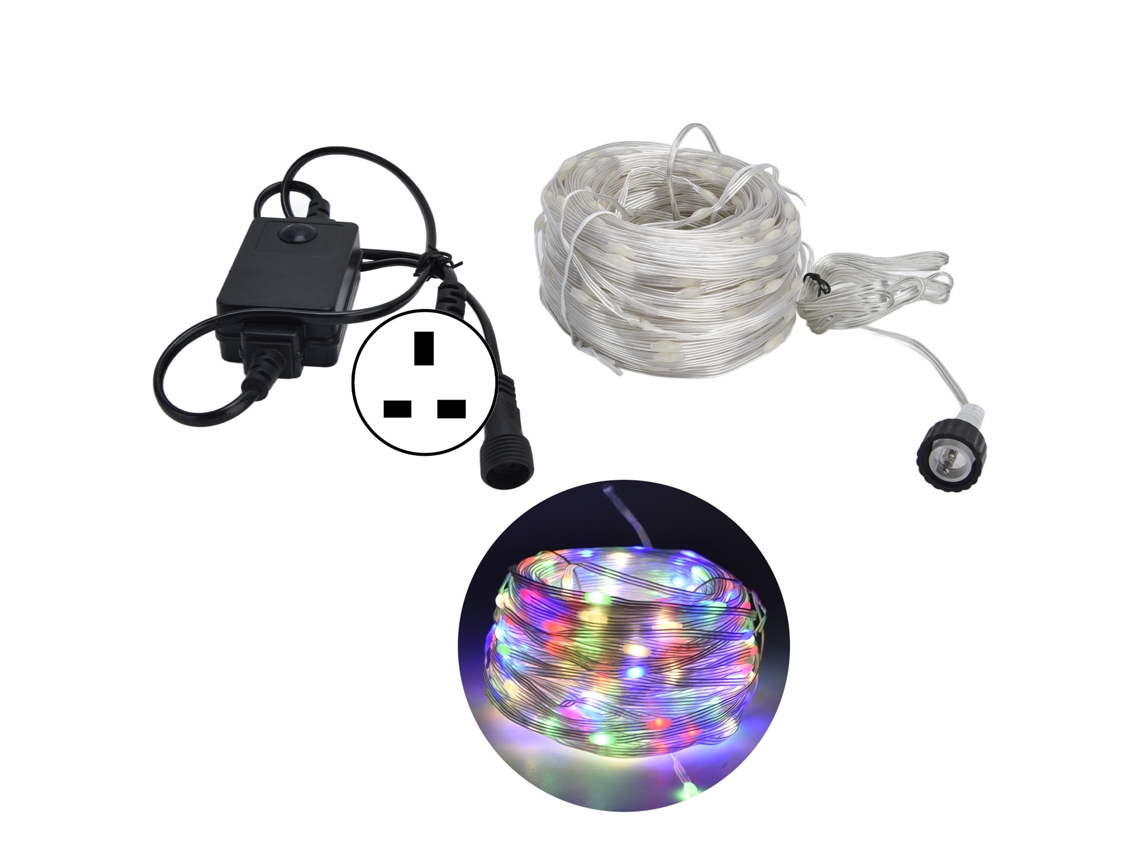Luz de Fio de Cobre Led 50m 400 Led 24v para Jardim e Festas