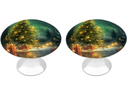 Conjunto De 2 Puxadores Aço Inoxidável Para Armários Cozinha, Com Design Personalizado De Árvore Natal Ideais Para