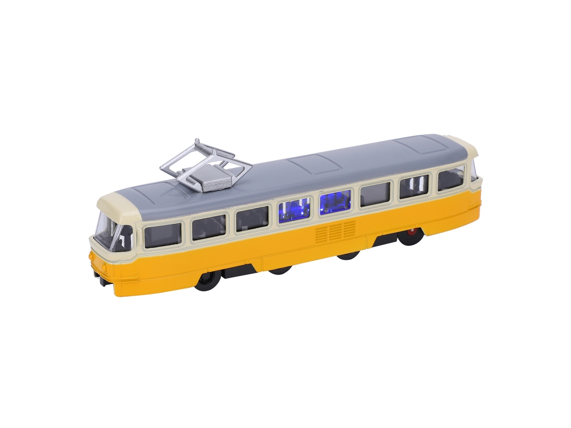 Primerox brinquedo Carro Retroceder 1:90 Liga com Luz e Som Modelo Simulação para Crianças Amarelo