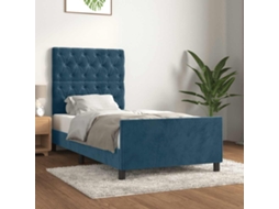 Vidaxl Estrutura De Cama Sem Colchão 80x200 Cm Veludo Azul-escuro