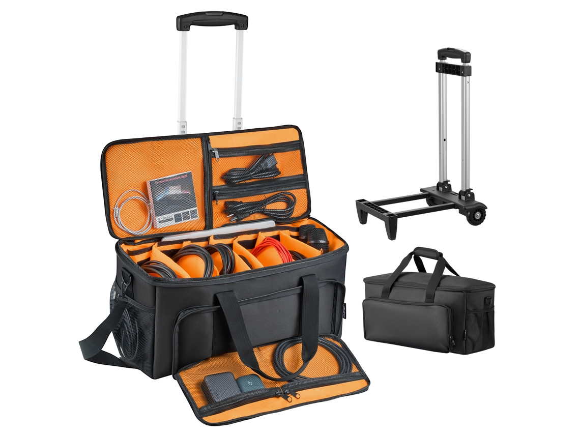 Bolsa Para Dj Com Rodas 50x24x26cm 1680d Acolchoada Para Cabos Acessórios Vevor