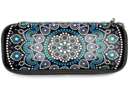 Porta-lápis Mandala Indiana, psicodélico, preto, grande capacidade, para marcadores, escolar, de mesa.