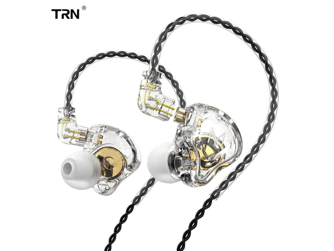 Fones de Ouvido In Ear Monitor TRN MT1 com Condutor Duplo de 10mm, Som Claro, Cancelamento de Ruído, Microfone com Fio