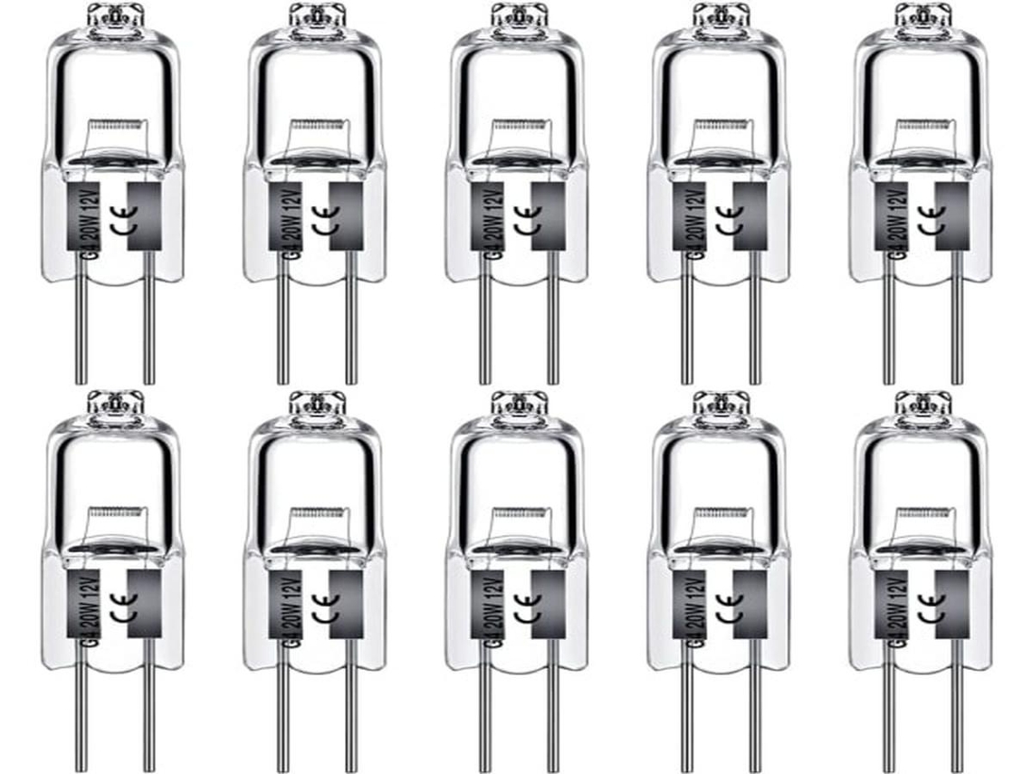 Lurelia Pack De 10 Lâmpadas Halógenas G4 10w 12v 2700k, Sem Cintilação