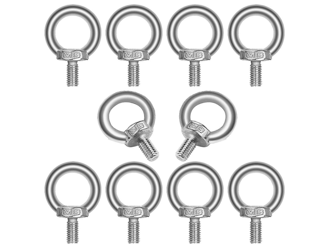 10 Parafusos de Ojo M8*13 de Acero Inoxidable 304 para Elevação e Equipamentos de Engenharia Marítima