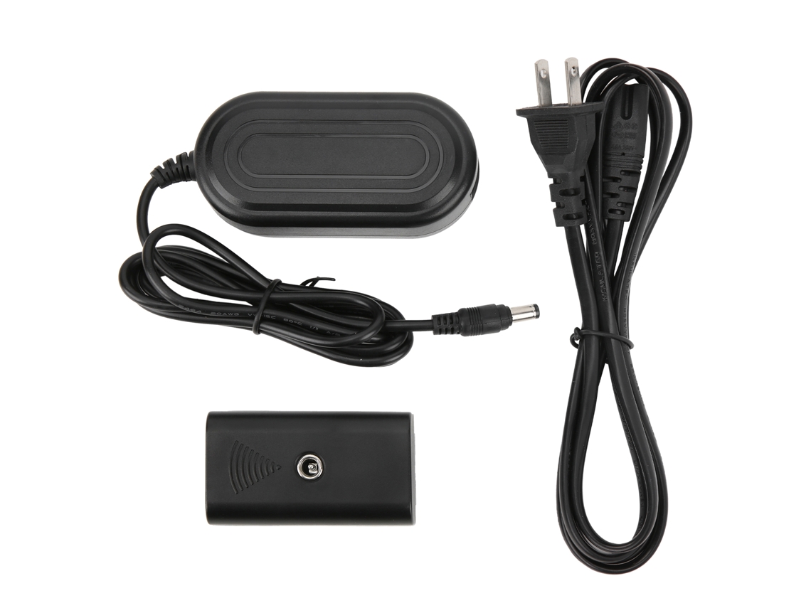 Kit adaptador de energia CA com bateria falsa NP-F550 para monitor e luz pré-cabeada.