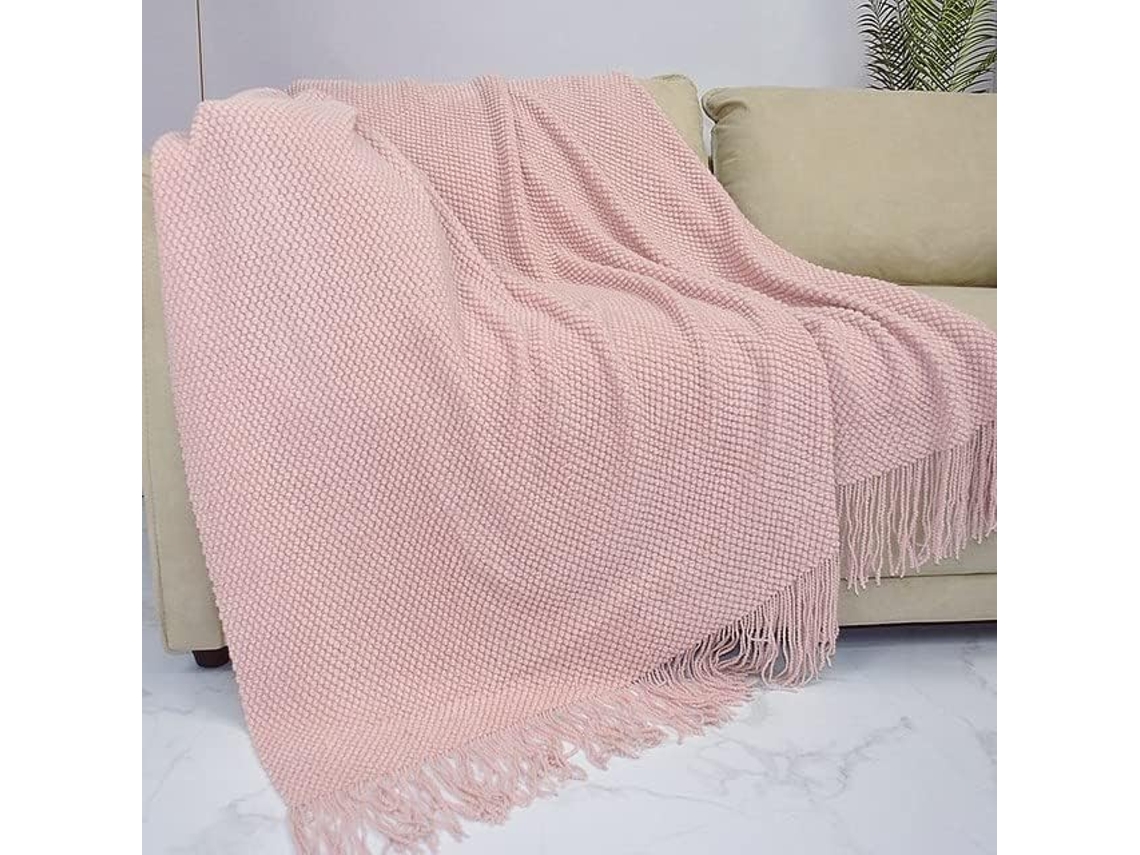 Manta de Tricô Grossa Mantou com Estampa Grãos Milho em Relevo Ideal para o Inverno Franjas e Cama Dimensões: