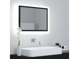 Vidaxl Espelho De Casa De Banho Com Led 60x8,5x37 Cm Acrílico Preto