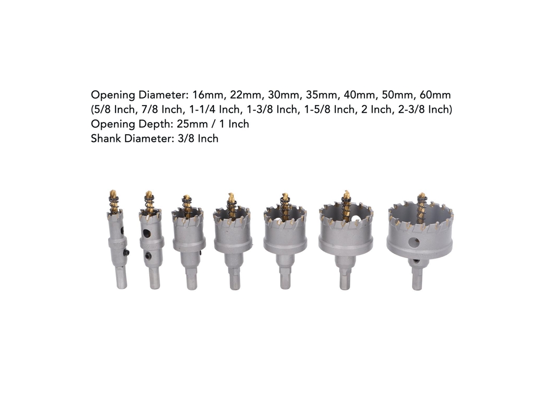 Conjunto De Serras Copo Laxiscreed De 7 Peças Com 2 Núcleos Para Aço De 16 A 60mm