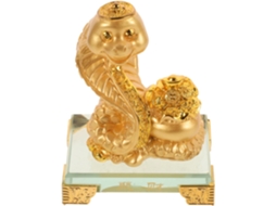 Estatueta Compacta Dourada Serpente Zodíaco Metálica Elegante Decoração Escritórios Espaços Trabalho Ornamento GOKOCO