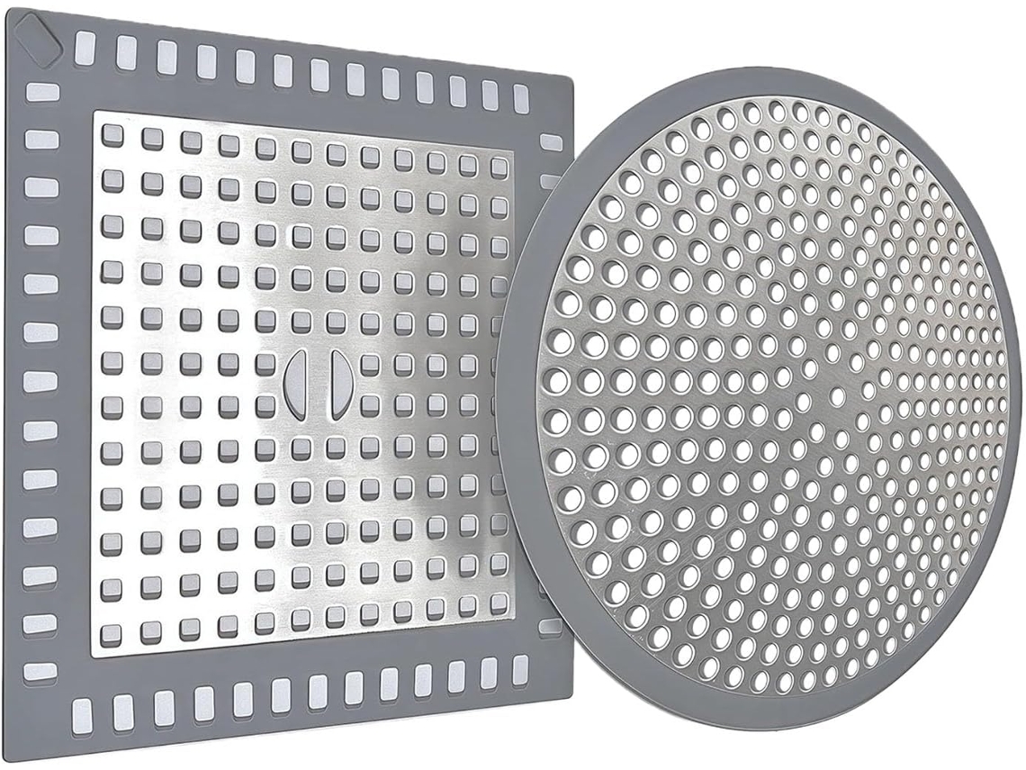 Pacote Com 2 Tampas De Ralo Inoxidáveis Coletor Cabelo, Filtro