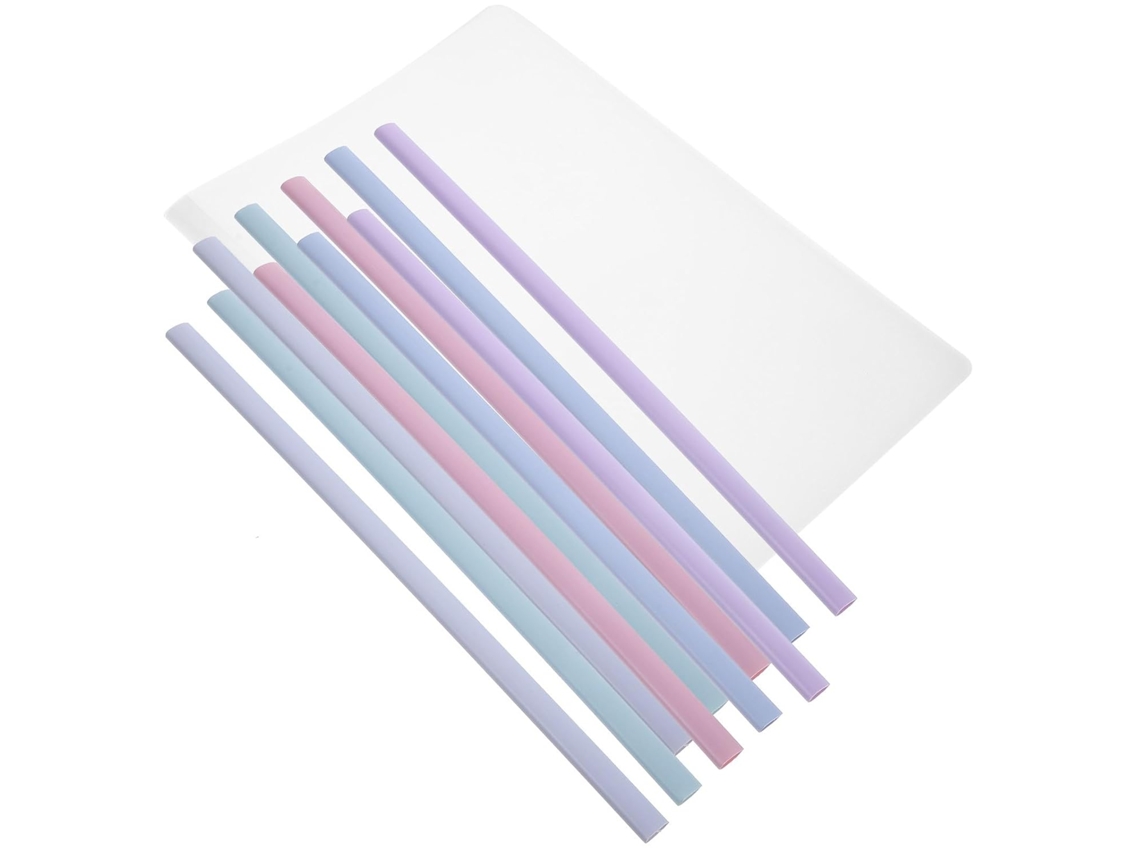 Pasta transparente extra grossa A4 Uonlytech com barra deslizante para encadeamento, 10 unidades, multicolorida.