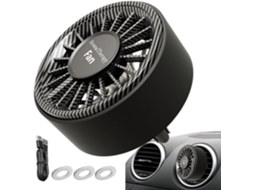 Mini Ventilador Portátil Para Carro, Recarregável Via Usb, Com Luzes Coloridas