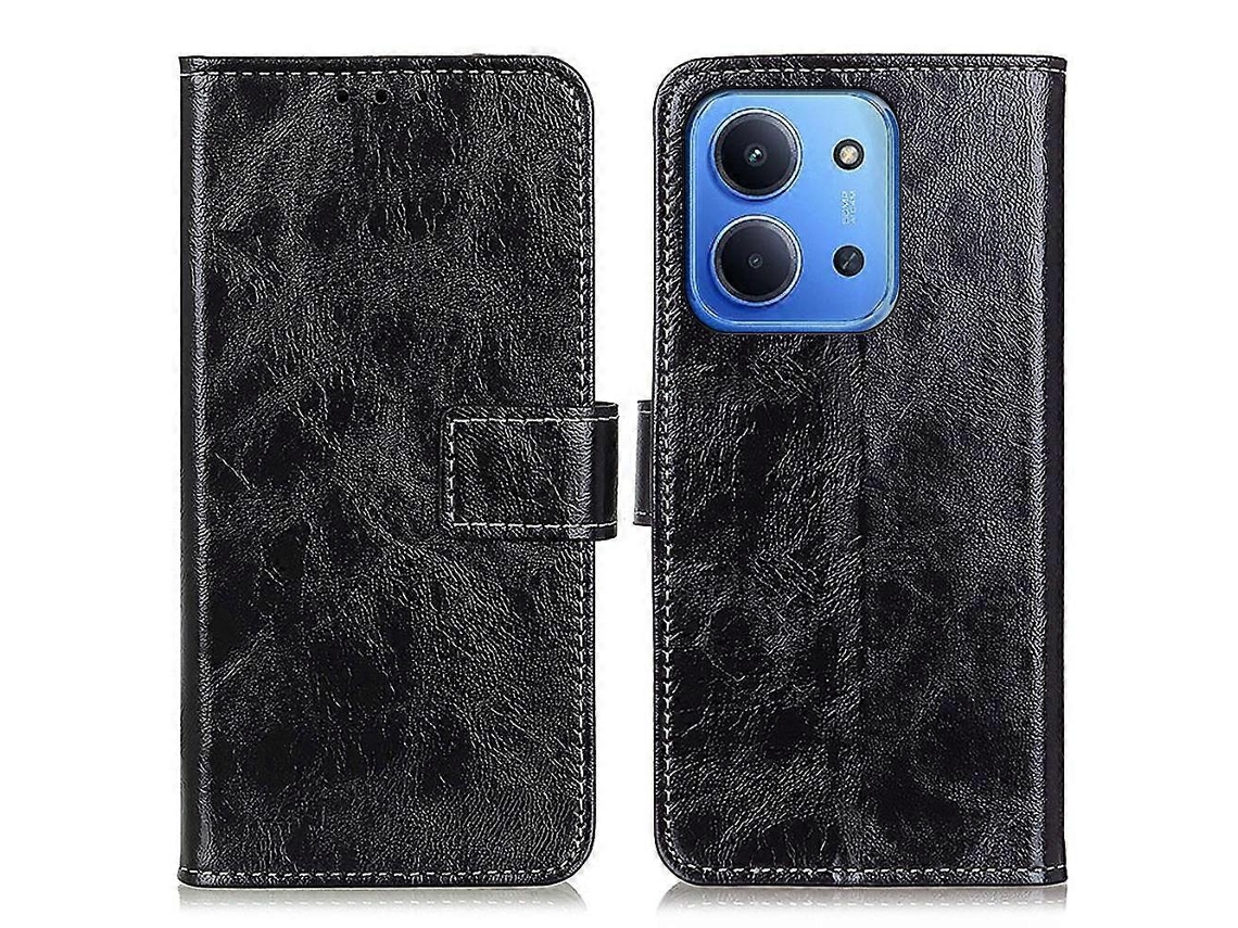 Capa De Celular Retrô Em Couro Com Textura Crazy Horse Para Redmi 15c 5g/4g Eu 173mm/poco C85 5g